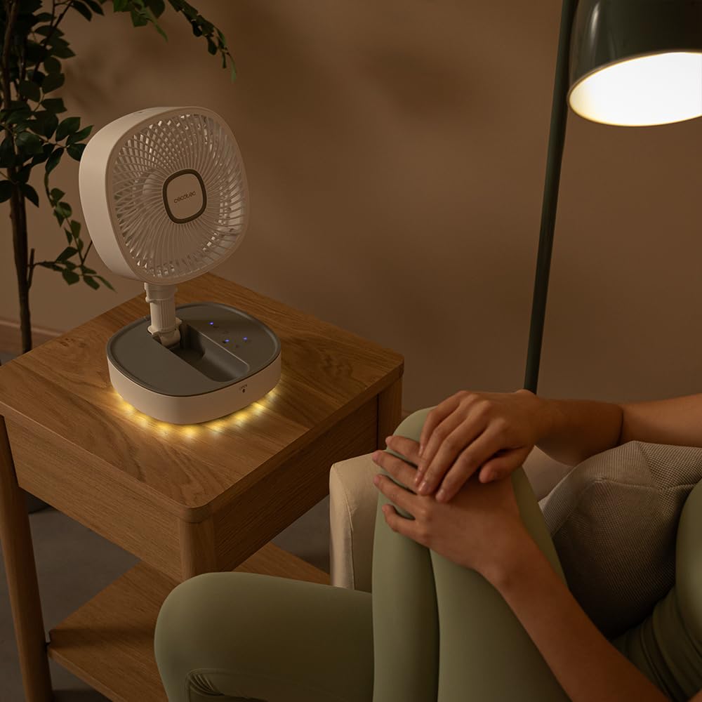 Cecotec - Składany przenośny wentylator ze światłem LED EnergySilence - obrazek 2