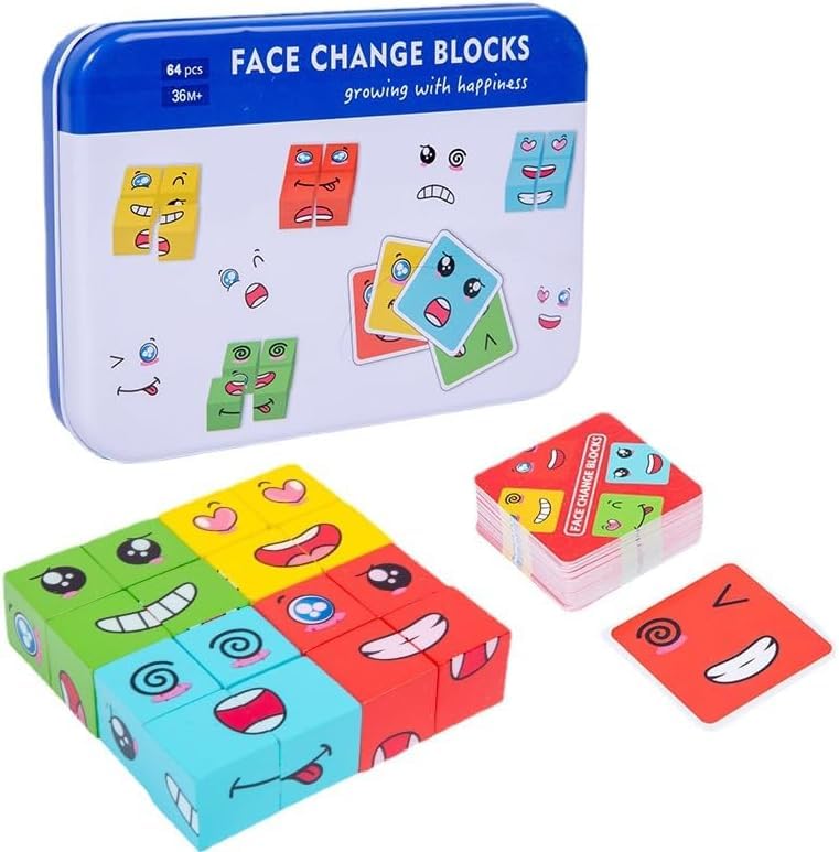 Drewniana kostka puzzle – kreatywna edukacyjna zabawka dla dzieci - obrazek 4