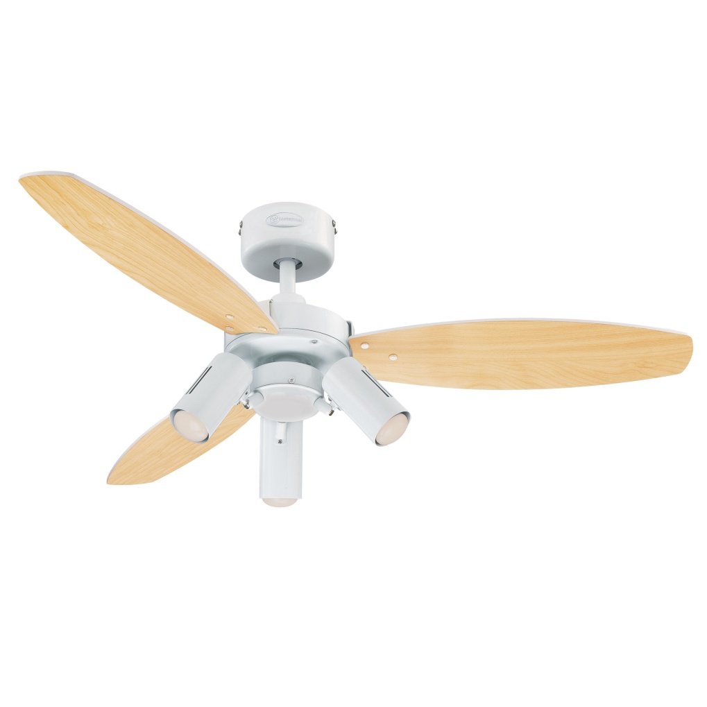 Wentylator sufitowy Westinghouse Lighting Jet Plus 1W, biały, metalowy, z klonowymi ostrzami - obrazek 4