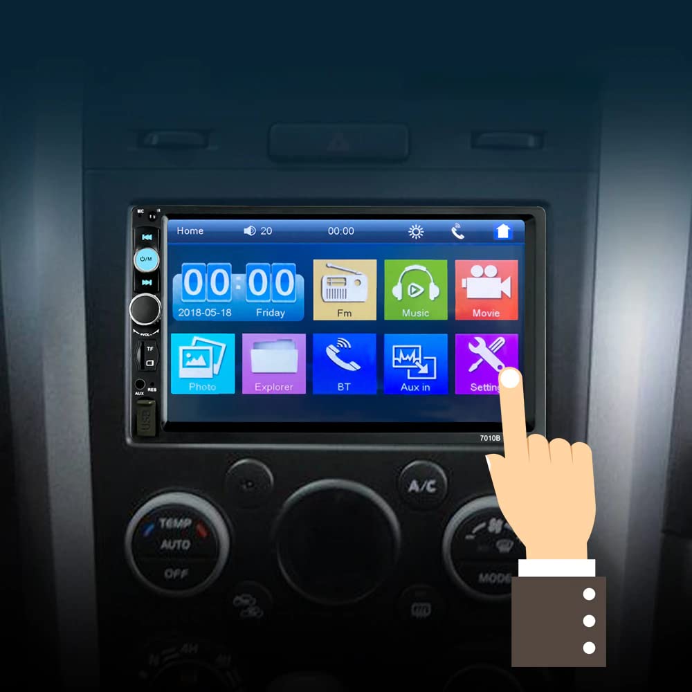 Retoo Radio samochodowe z Bluetooth USB, 7-calowy ekran dotykowy, odbi - obrazek 7