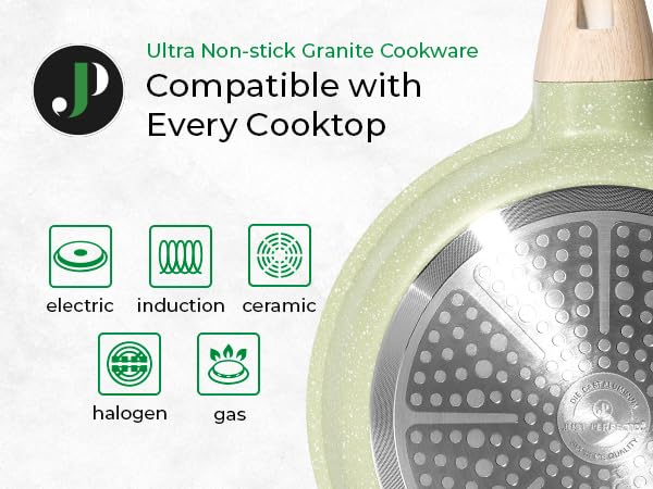 Zestaw 15 garnków i patelni Just Perfecto - granitowe, indukcyjne, nieprzywierające - obrazek 5