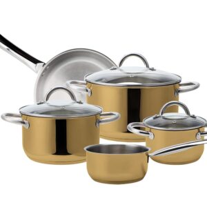Zestaw naczyń kuchennych ECHTWERK 8 el. ze stali nierdzewnej, złota edycja