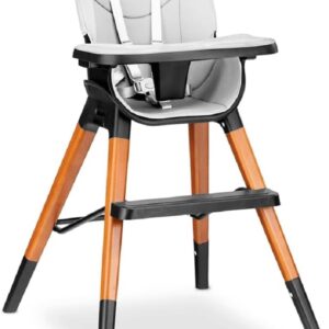 Krzesełko do karmienia LIONELO Mona 4 w 1 - Drewniane, 75 kg, Bezpieczeństwo