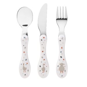 LÄSSIG Zestaw sztućców dla dzieci, 3-częściowy, łyżka, widelec, nóż, s