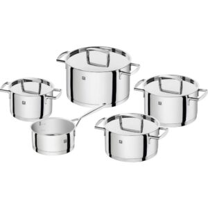 ZWILLING Kochtopf-Set, 5-tlg., 4 Deckel, Induktionsgeeignet, Edelstahl