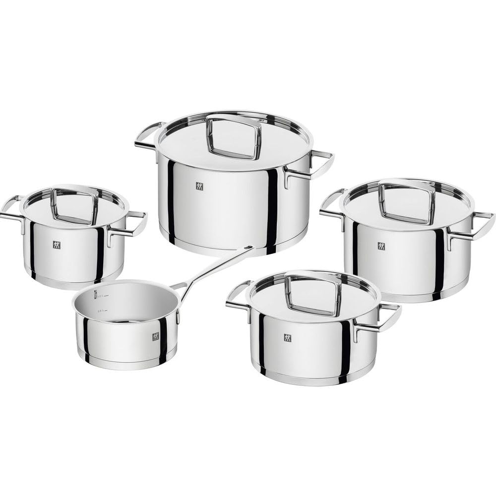 ZWILLING Kochtopf-Set, 5-tlg., 4 Deckel, Induktionsgeeignet, Edelstahl