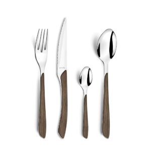 Amefa ECLAT zestaw sztućców Nature z ciemnego drewna, 24-częściowy zes