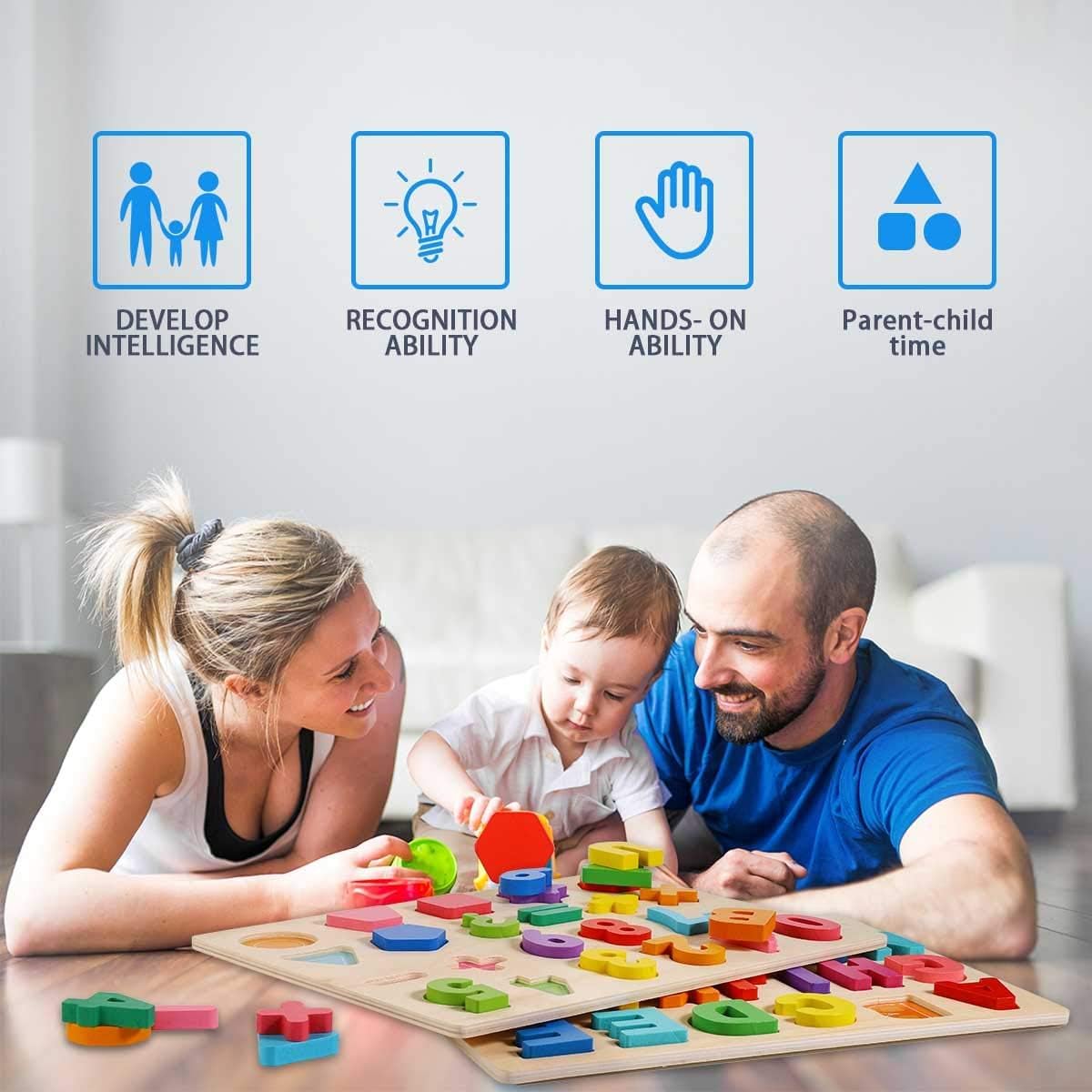 Drewniane Puzzle Alfabet Montessori 2szt. – Edukacyjne Zabawki dla Dzieci 2-4 lata - obrazek 4