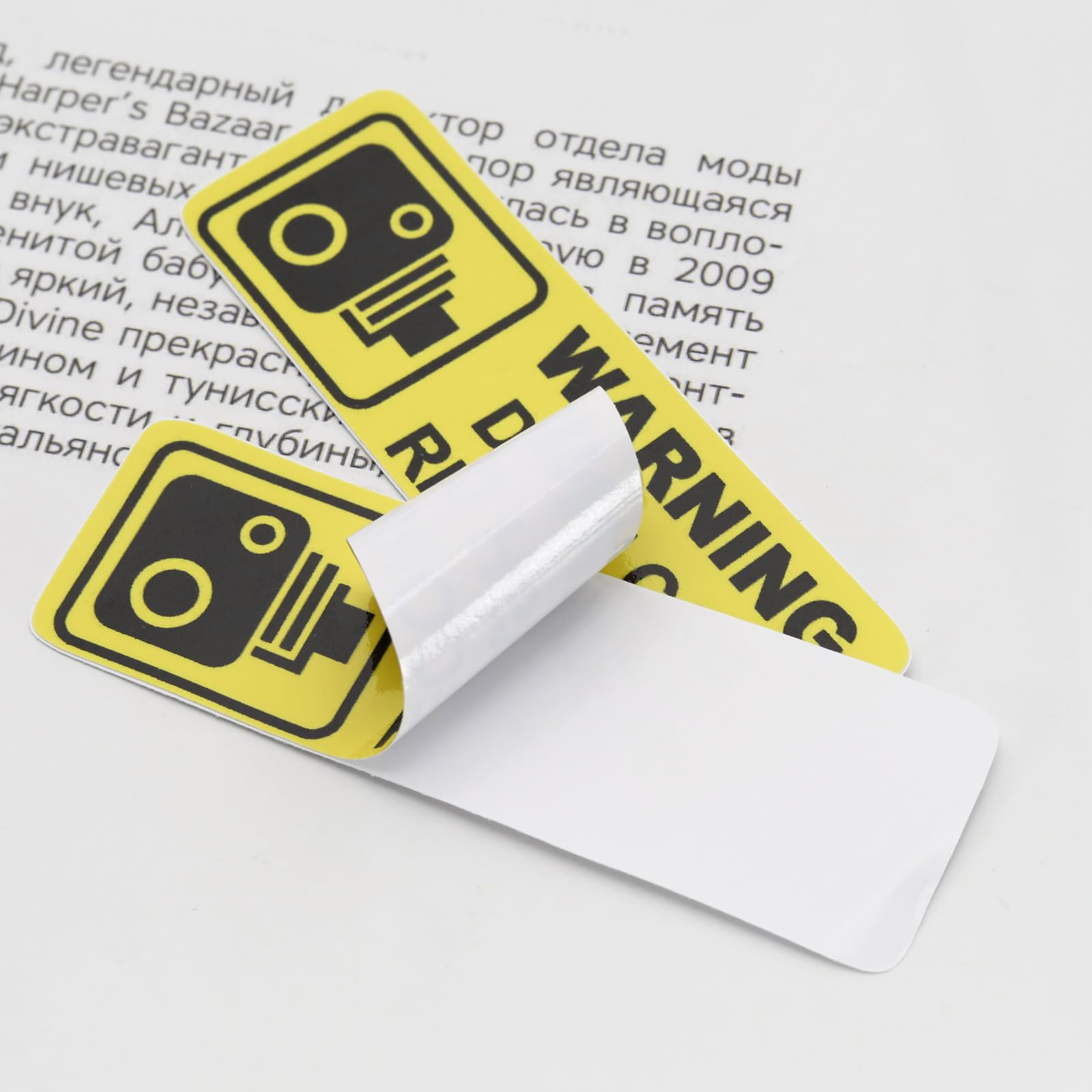 10 Szt. Naklejki Ostrzegawcze Na Kamerę Rozdzielczą PCW 89 x 28 mm - O - obrazek 4