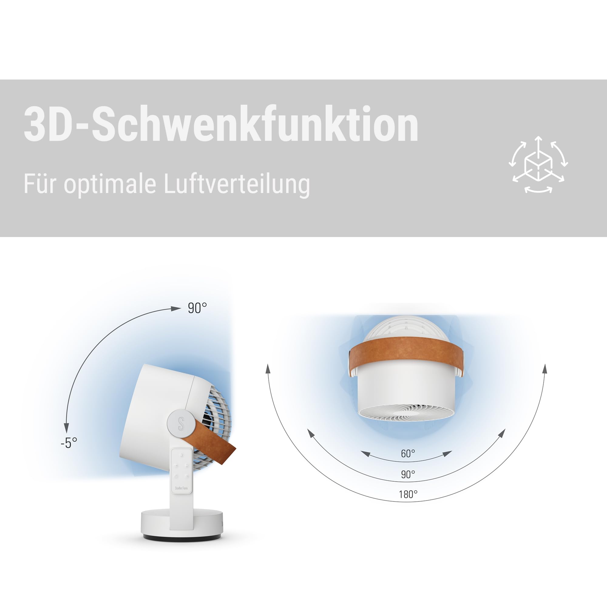 Stadler Form Cyrkulator powietrza Leo 3D, wentylator z funkcją obrotu - obrazek 5