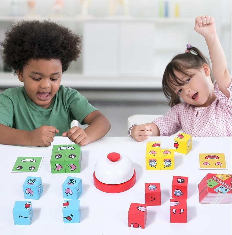 Drewniana kostka puzzle – kreatywna edukacyjna zabawka dla dzieci - obrazek 2