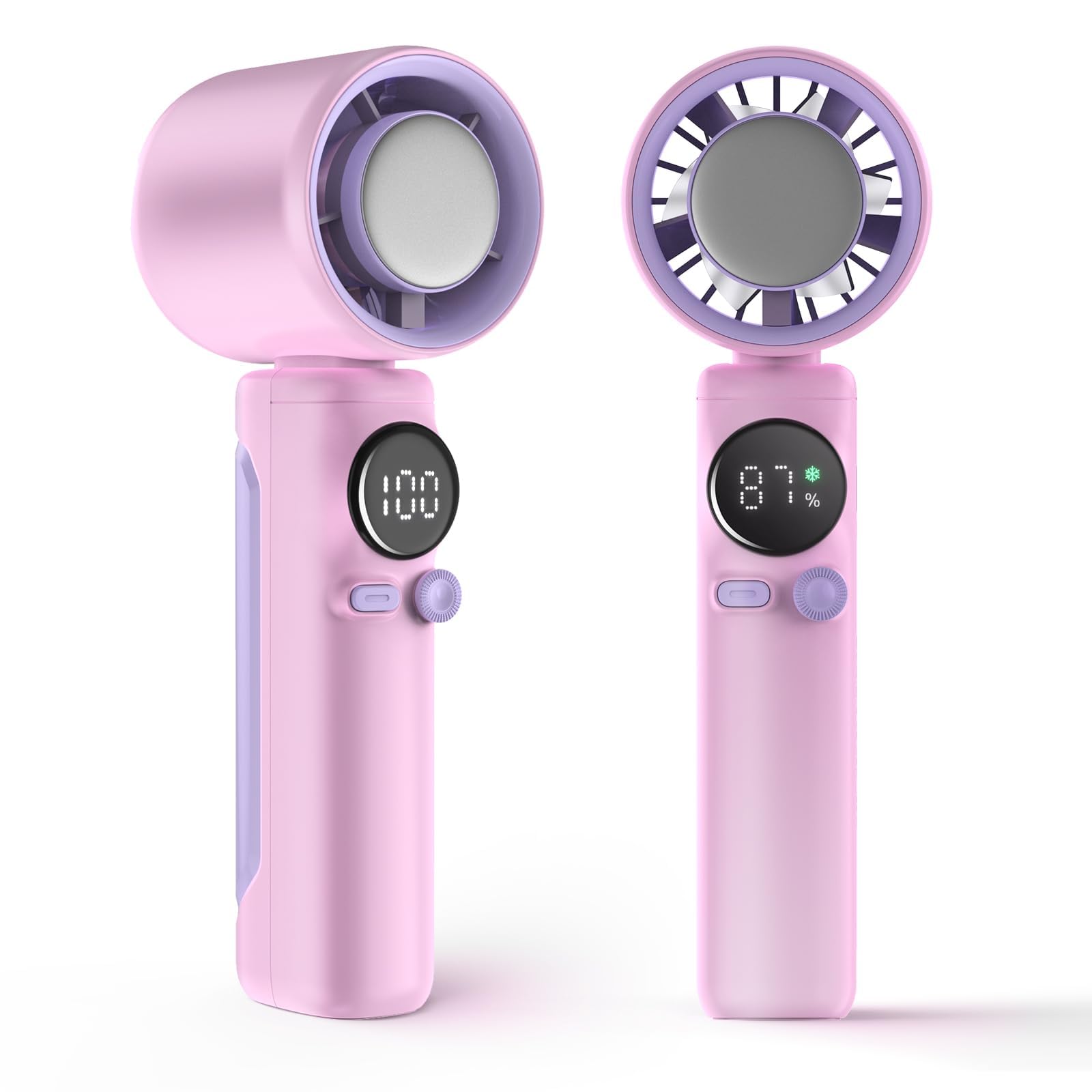 Przenośny wentylator ręczny 4000 mAh z regulacją prędkości i wyświetlaczem