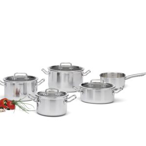 Spring BRIGADE BASIC 5-częściowy zestaw garnków 5-warstwowy, z dopasow