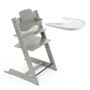 Krzesło Stokke Tripp Trapp Glacier Green z Baby Set² i Tacką - Zestaw