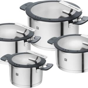 ZWILLING Simplify Edelstahl-Kochtopfset, 4-teilig, Mit integriertem Si