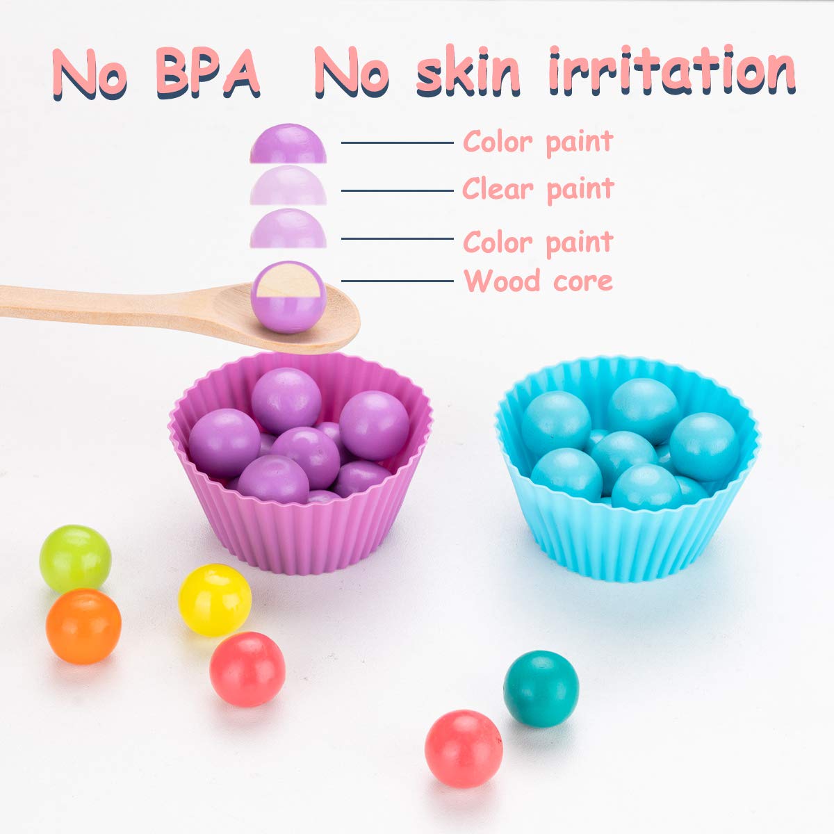 Drewniana zabawka Montessori z klipsem – edukacyjne puzzle dla dzieci - obrazek 3