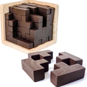Oryginalna drewniana łamigłówka 3D: angażujące pudełko z puzzlami 3D d