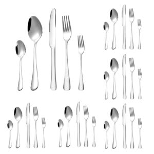 Zestaw sztućców 30-częściowy dla 6 osób ze stali nierdzewnej, zmywarka