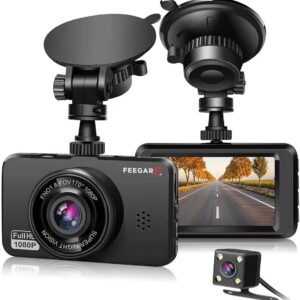 Wideorejestrator Feegar Patrol Full HD z kamerą przód/tył, 170° kąt, G-sensor