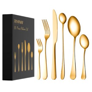 RIWNNI 36-częściowy zestaw sztućców dla 6 osób ze stali nierdzewnej, mycie w zmywarce