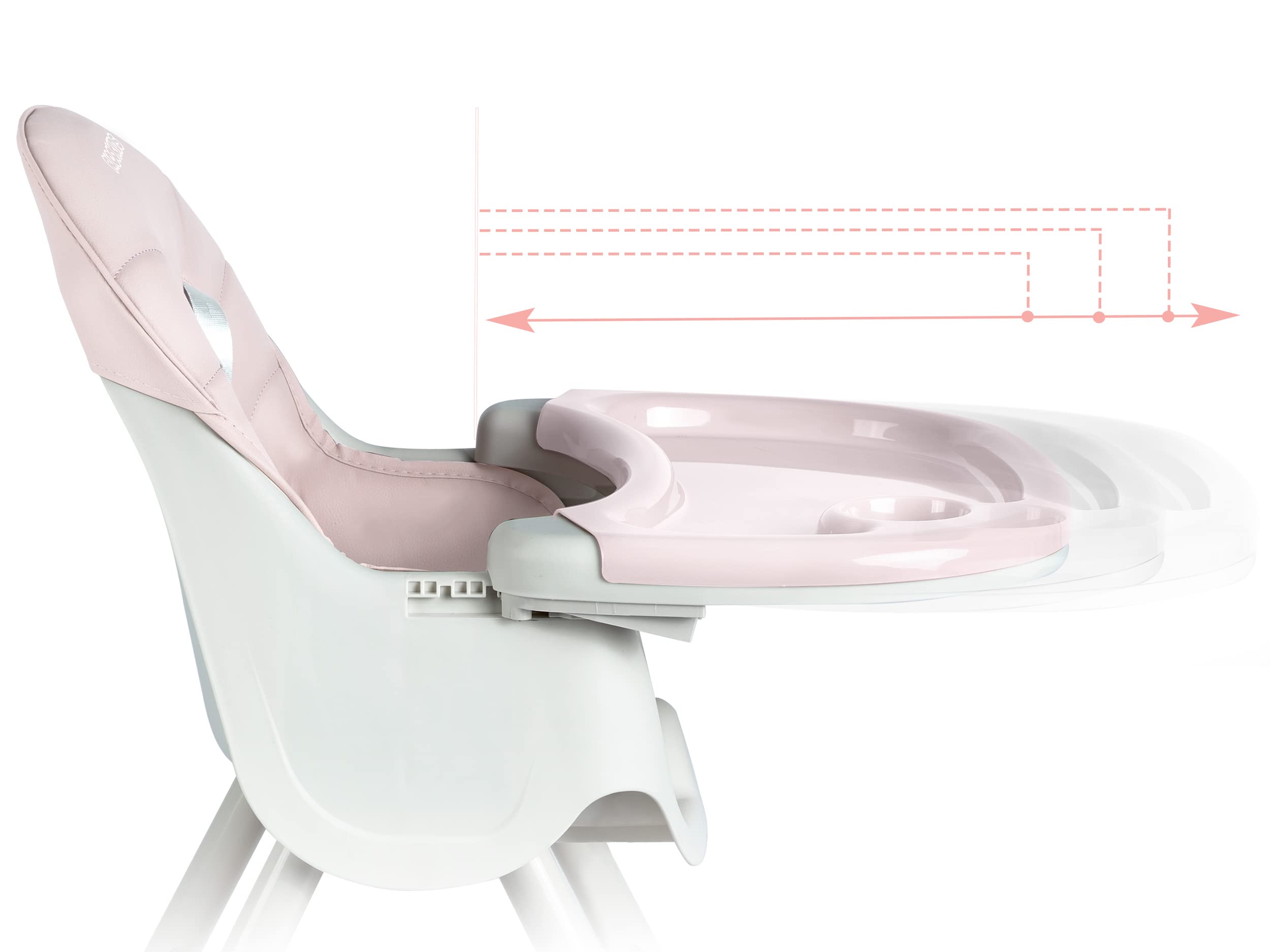 Ricokids Krzesełko do karmienia Milo dla dzieci składane tacka - obrazek 11