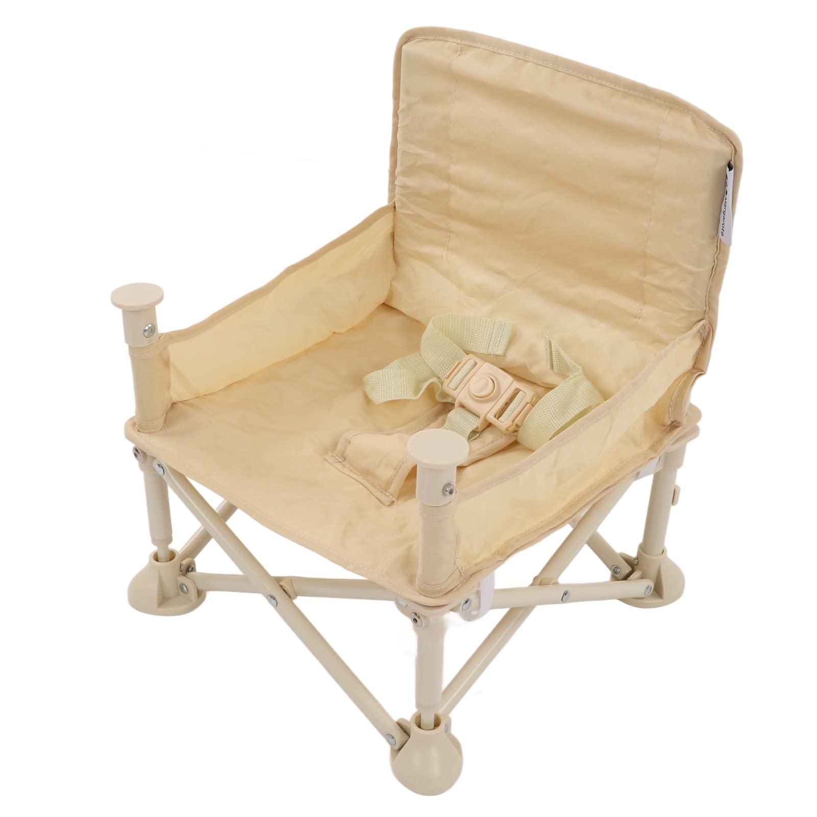 Przenośne Krzesełko do Karmienia dla Niemowląt - Składane Kempingowe Beżowe - obrazek 2