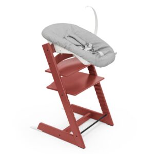 Krzesło Stokke Tripp Trapp (Warm Red) z zestawem dla noworodka (szary)