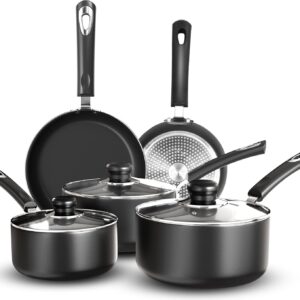 KICHLY Zestaw 5 Garnków i Patelni Indukcyjnych 20-28 cm z Pokrywkami