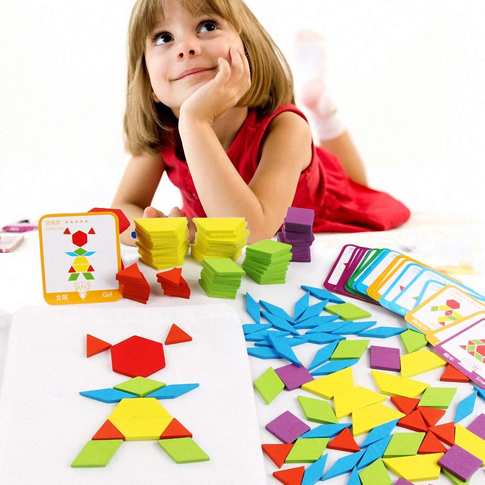 Tangram Montessori puzzle dziecięce, geometryczne kształty - puzzle z - obrazek 8