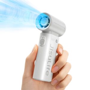 JISULIFE Wentylator Ręczny Turbo 2024 - Mini Kieszonkowy USB 3600mAh Szary