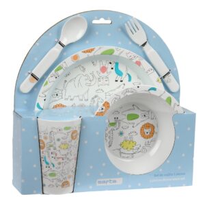 Safta PREESCOLAR ZOO – Zestaw talerzy i sztućców dla niemowląt 26x9 cm