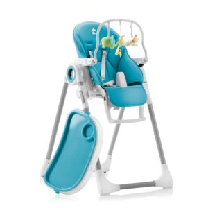 Regulowane, składane, wysokie krzesełko dla dziecka z zabawką - Wysoki