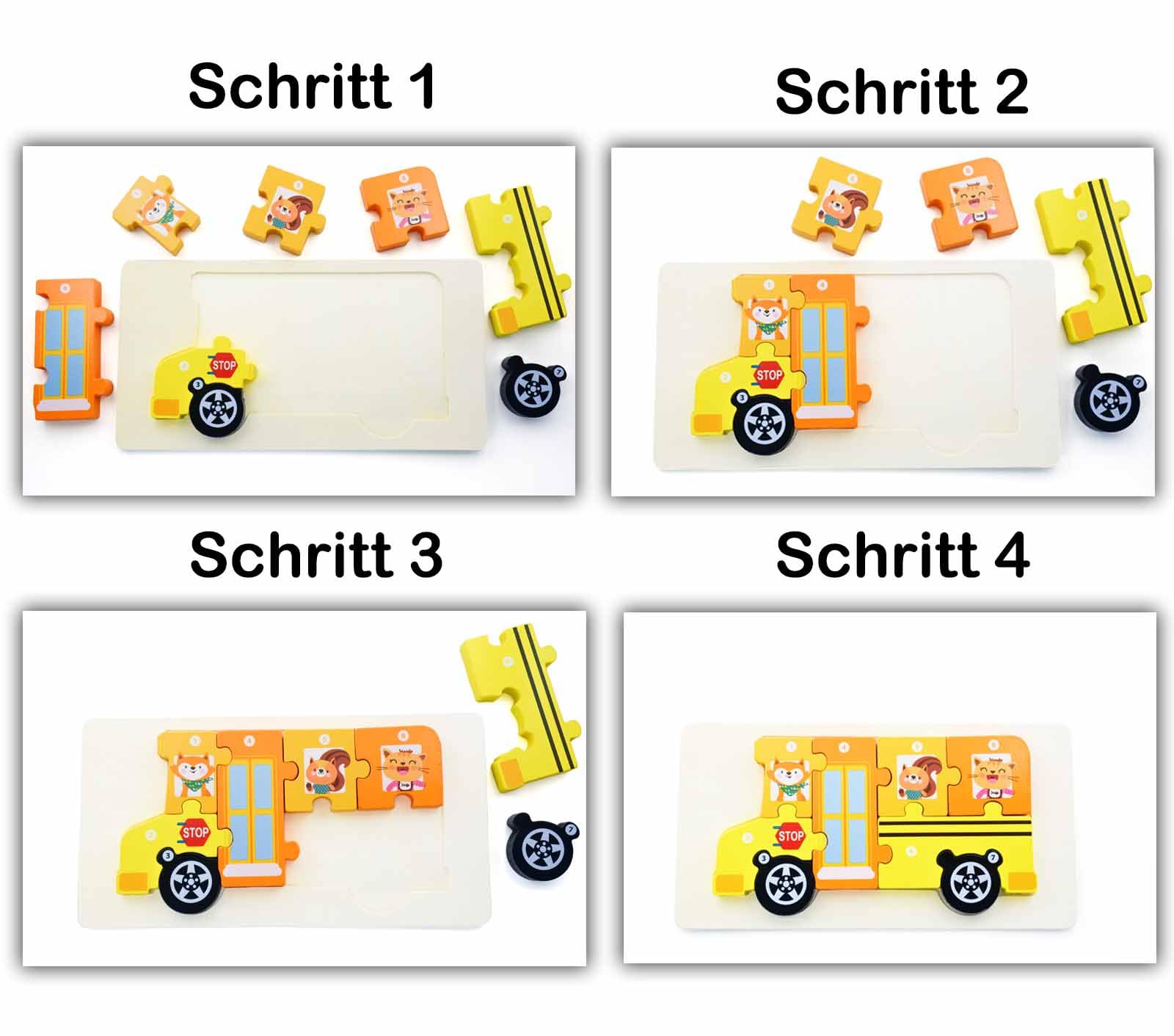 Drewniane Puzzle Montessori Dr. MUYA - Samochody Strażacki i Policyjny 3-5 lat - obrazek 7