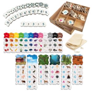 Drewniane Puzzle Ulanik Horizon ABC 223 sztuki – Edukacyjne Zabawki Montessori