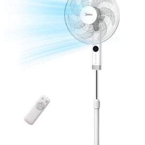 Midea MFS400R0APW - Cichy wentylator podłogowy 50W z LED i zdalnym sterowaniem