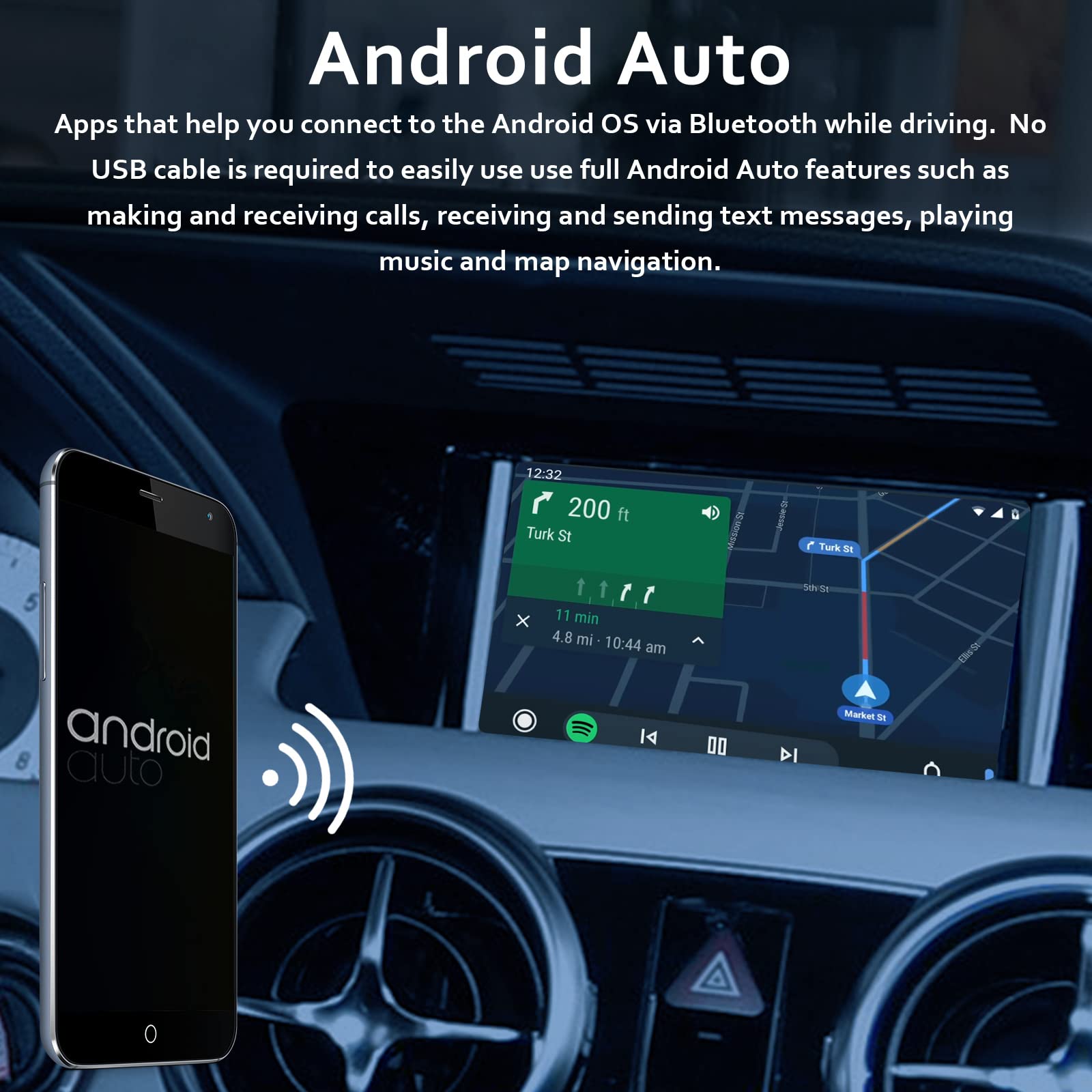 CARabc Bezprzewodowy Carplay kompatybilny z Apple Carplay i Android Au - obrazek 3