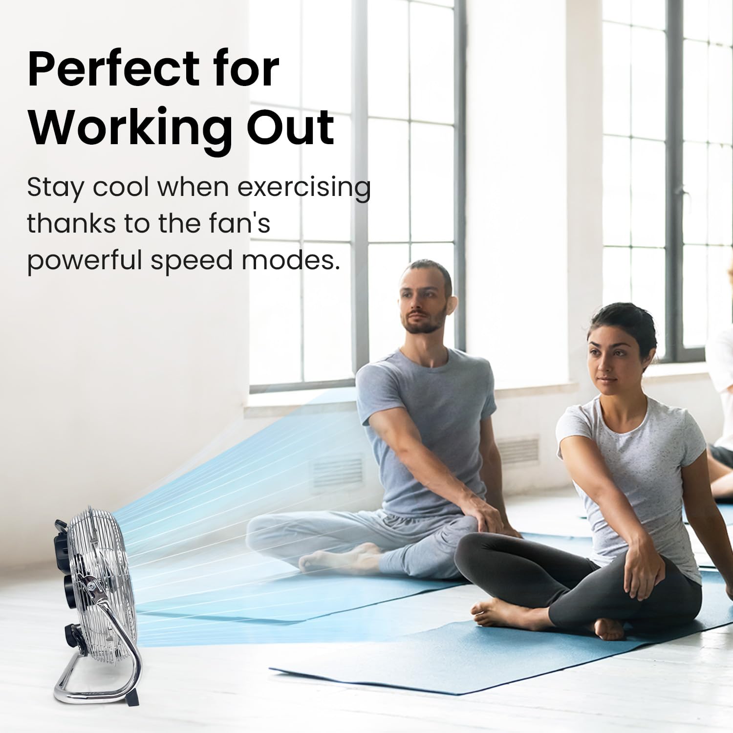 Przenośny wentylator Pro Breeze 12″ Chrome z oscylacją i 3 prędkościami - obrazek 6