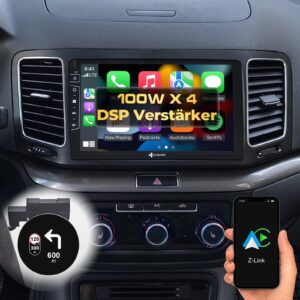 DYNAVIN Android radio samochodowe nawigacja kompatybilne do VW Sharan Seat Alhambra | 4 x 100 W DSP wzmacniacz | radio DAB | Wireless Carplay i Android Auto | D8-DF56 Premium Flex