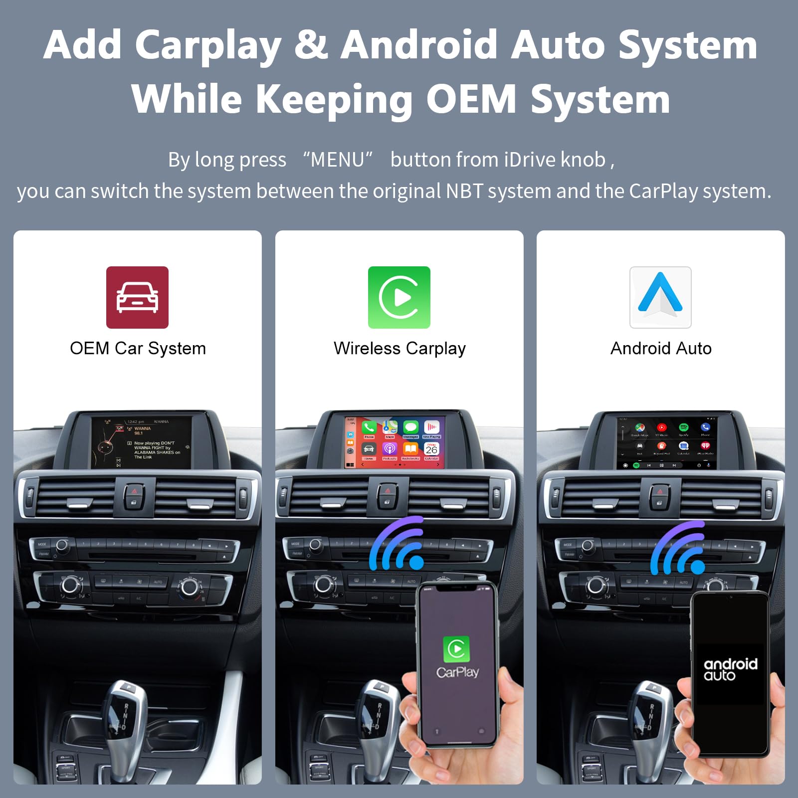 Road Top Bezprzewodowy Carplay Android Auto do BMW NBT System 3 4 5 6 - obrazek 5