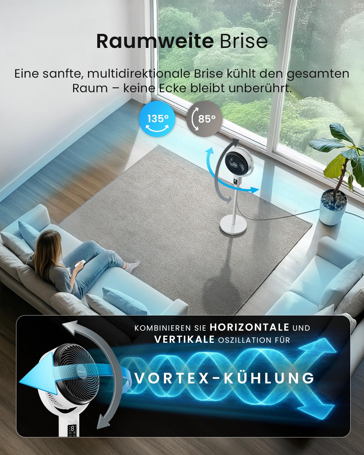 Wentylator kolumnowy Pro Breeze 109 cm - 29 dB Supercichy - Wyświetlac - obrazek 6