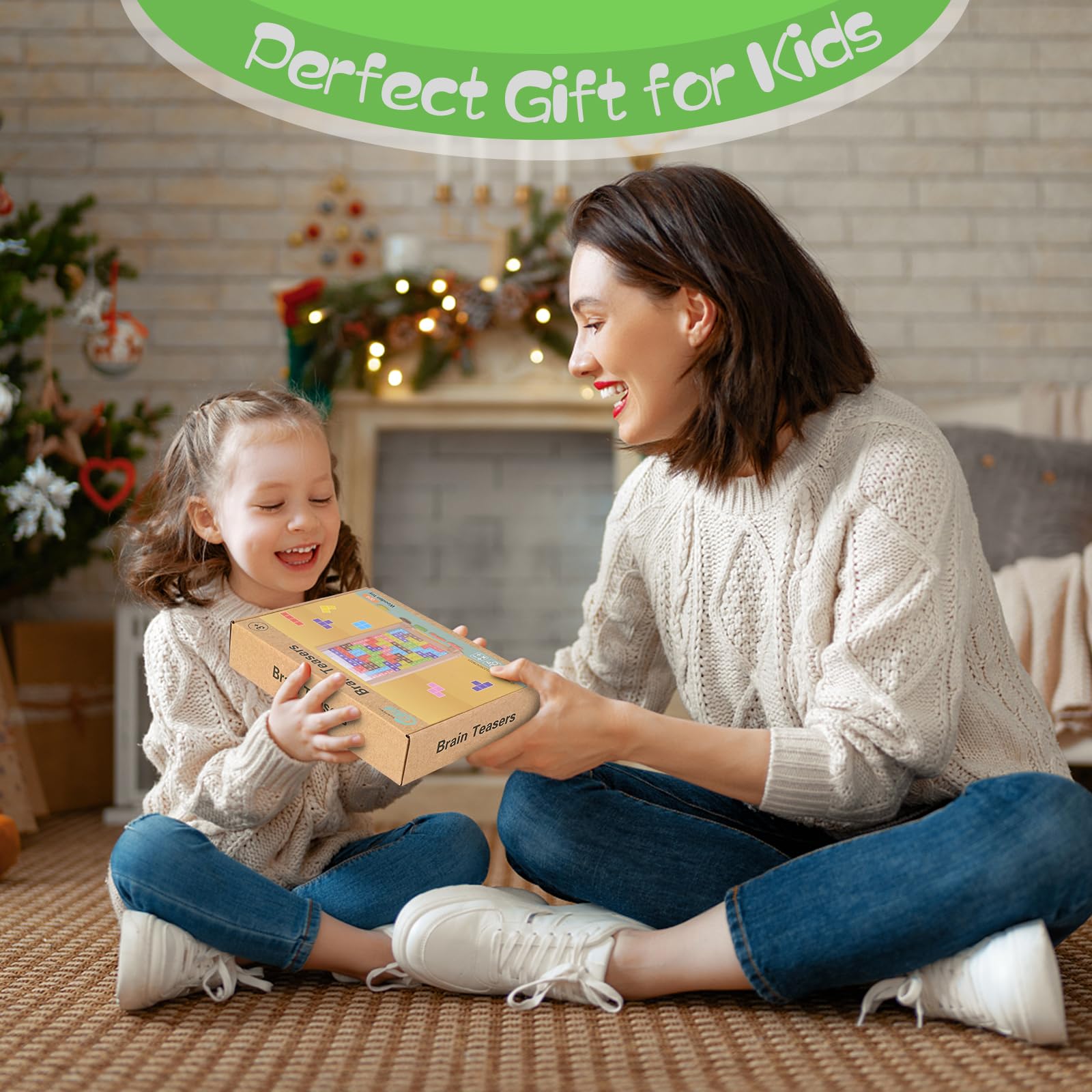 Victse Tetris Puzzle 3D – Kolorowe drewniane zabawki Montessori dla dzieci 3-6 lat - obrazek 2