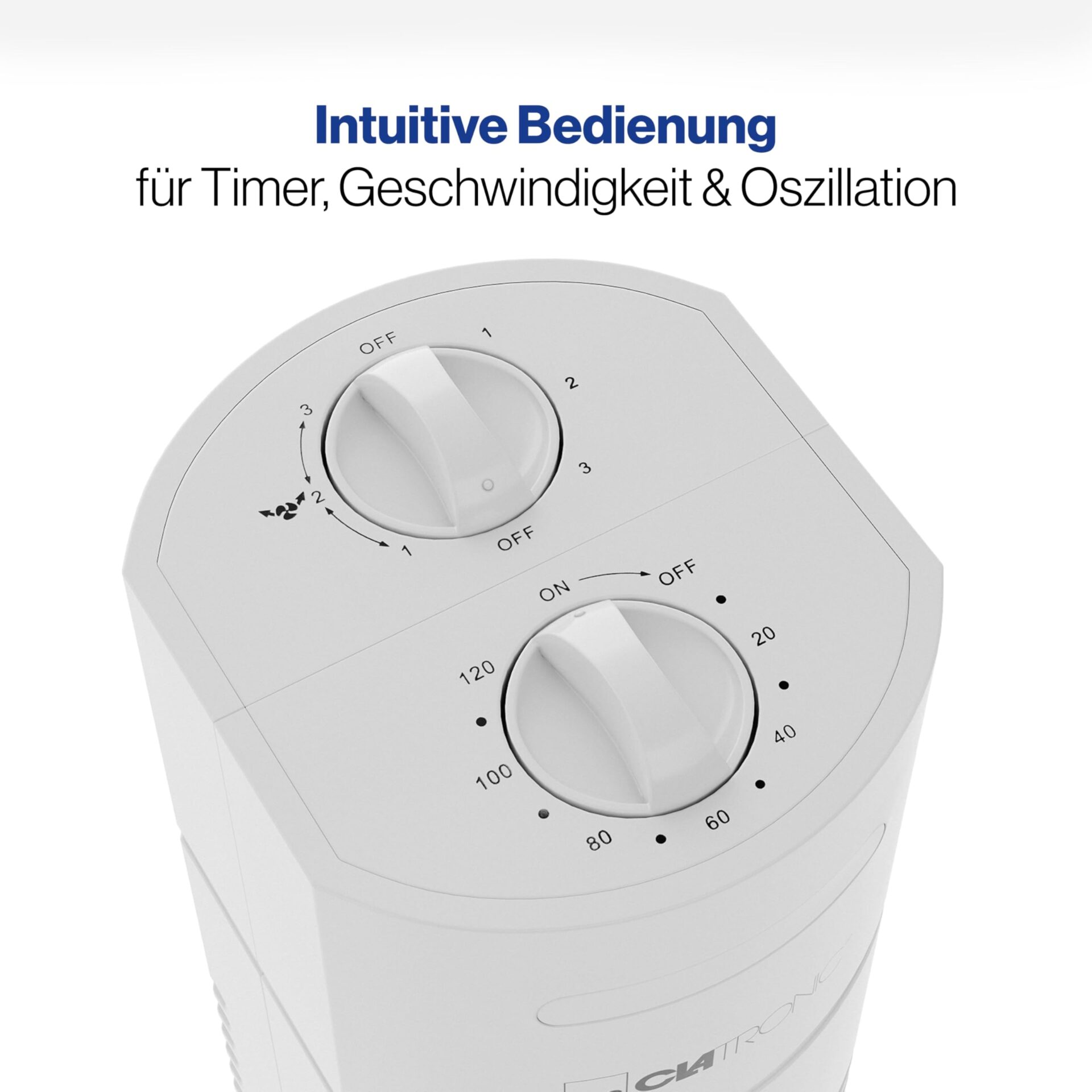 Wentylator wieżowy Clatronic TVL 3770 - 3 prędkości, oscylacja 75°, timer 120 min - obrazek 3