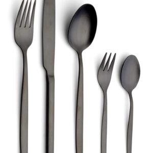 Echtwerk Positano Black Edition Zestaw Sztućców, Czarny, 30 Elementów