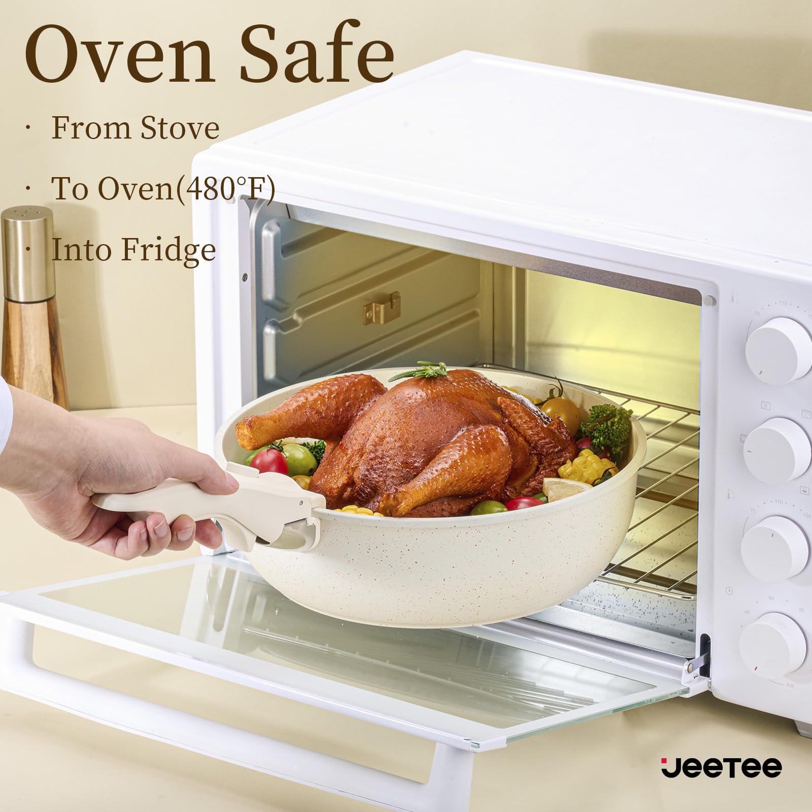 JEETEE Zestaw garnków i patelni nieprzywierających 17 szt., zestawy na - obrazek 7