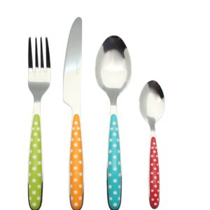 Zestaw sztućców Exzact 24 szt. – Stal nierdzewna z kolorowymi uchwytami