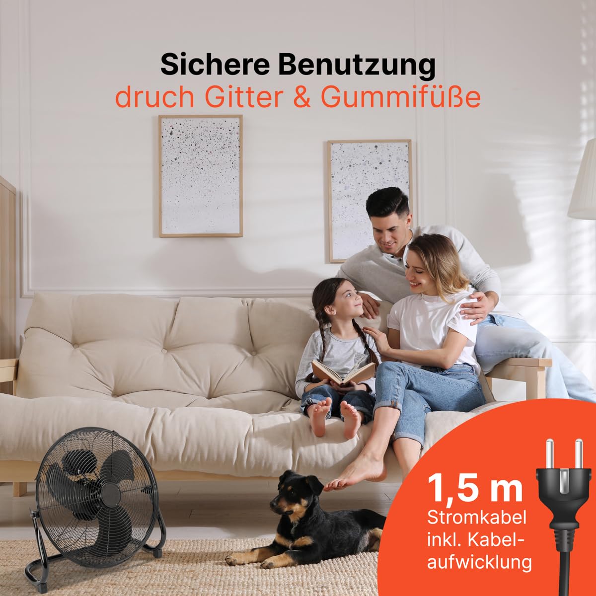 ProfiCare Wentylator 40 cm - Cichy Stojący, Regulowany, Metalowy PC-VL 3065 WM - obrazek 5