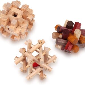 Drewniane łamigłówki 3D – edukacyjne puzzle IQ dla dorosłych i dzieci
