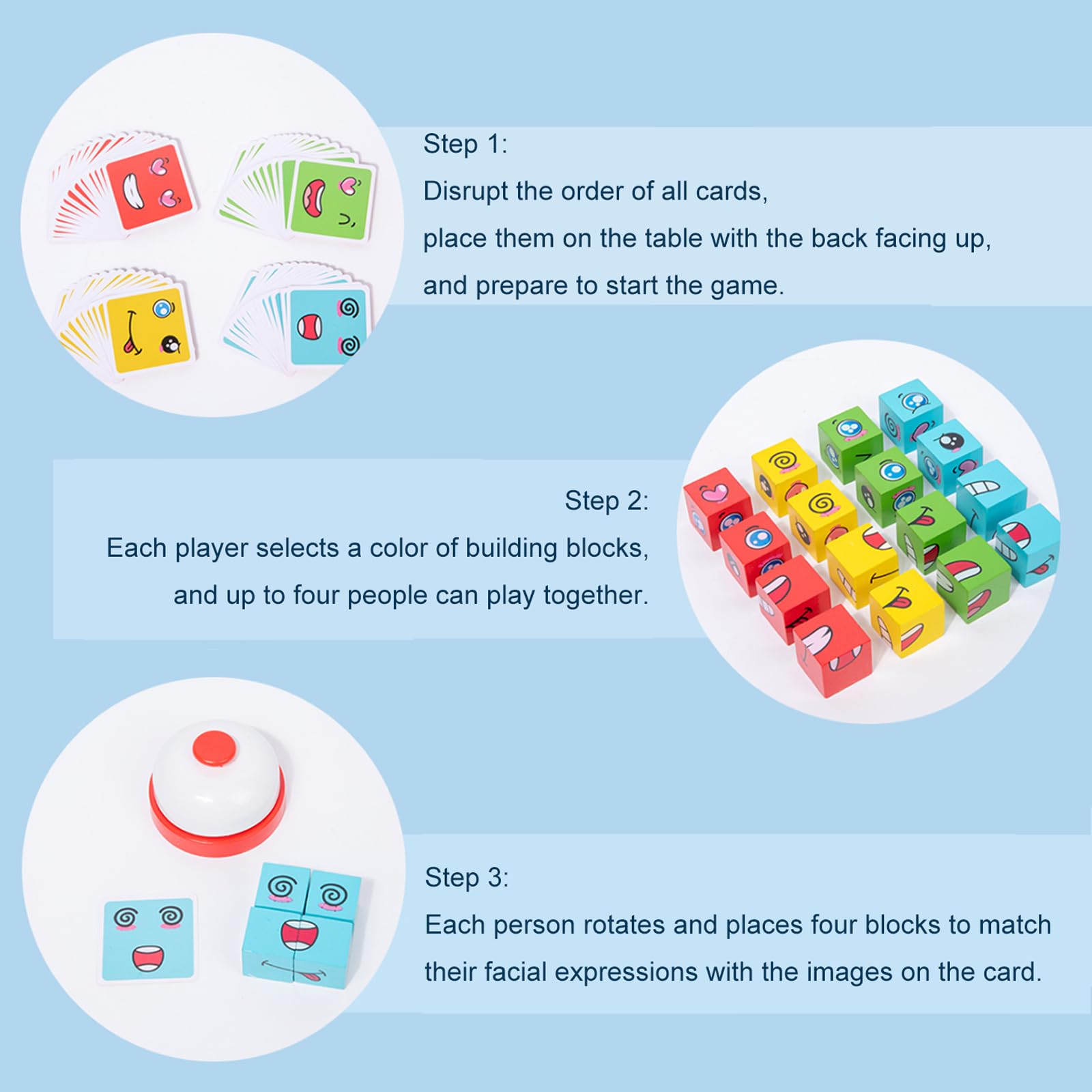 Drewniane puzzle Montessori z emocjami dla dzieci 3-6 lat – edukacyjne zabawki - obrazek 5