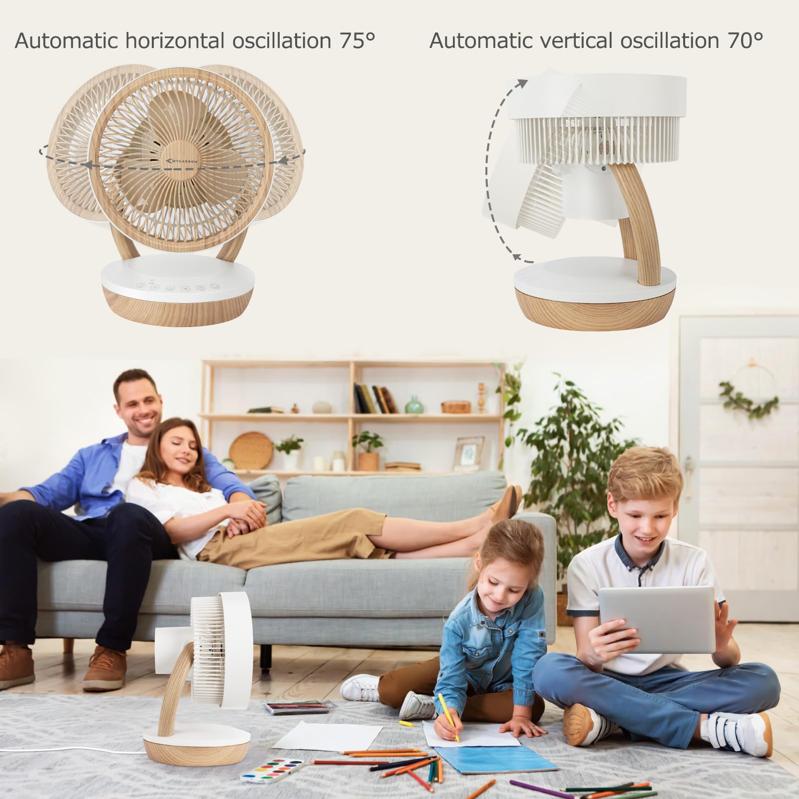 Cichy wentylator MYCARBON DC 20 dB 1850 m³/h do sypialni, 8 trybów Eco - obrazek 5