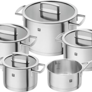 ZWILLING Kochtopf-Set, 5-tlg., 4 Deckel, Induktionsgeeignet, Edelstahl
